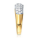 3-Row Pave Round-Cut Dome Two Tone Wedding Band in 14K Yellow Gold thumb 1