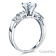 1-CT Round & Baguette-Cut Cubic Zirconia Engagement Ring in 14K White Gold thumb 1