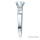1-CT Round & Baguette-Cut Cubic Zirconia Engagement Ring in 14K White Gold thumb 2