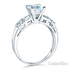 1-CT Princess & Side Baguette CZ Wedding Ring Set in 14K White Gold thumb 2