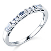 1-CT Princess & Side Baguette CZ Wedding Ring Set in 14K White Gold thumb 4