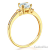 1-CT Round-Cut CZ Engagement Ring & Pave Side Stones in 14K Yellow Gold thumb 1
