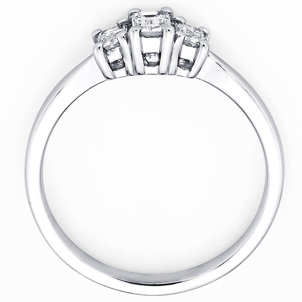 Three Stone Emerald Cut Diamond Engagement Ring 0.52 ctw Slide 1