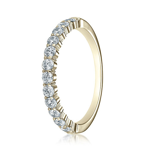 2.5mm 14K Yellow Gold High Polish 12 Stone Benchmark Diamond Wedding Band .48 ctw Slide 0