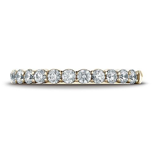 2.5mm 14K Yellow Gold High Polish 12 Stone Benchmark Diamond Wedding Band .48 ctw Slide 1